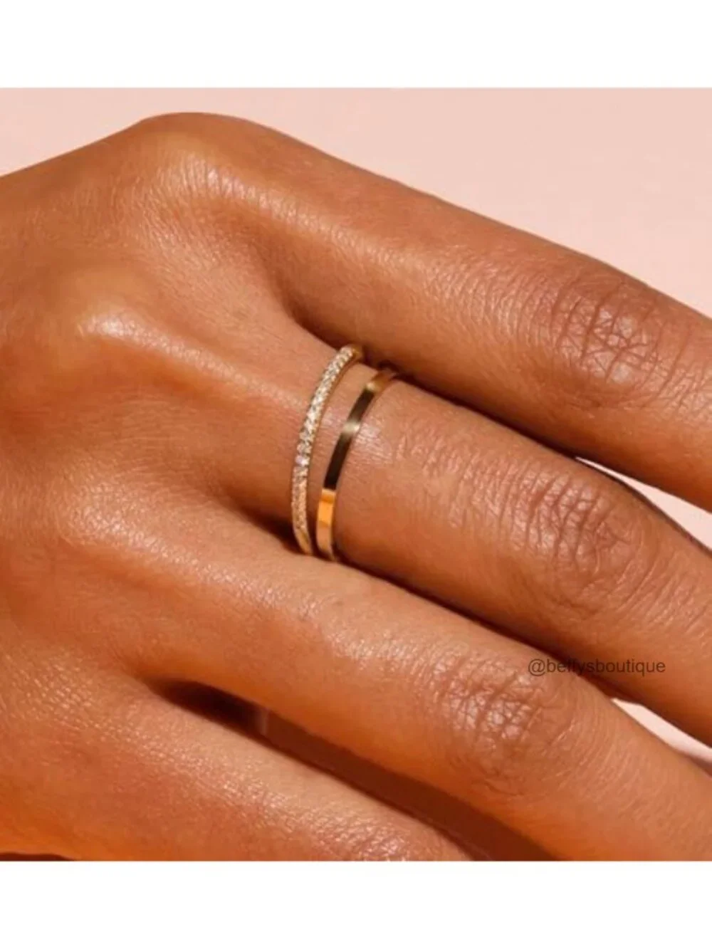 14K Gold Plated Stacking Ring Set Non Tarnish CZ Knuckle Rings Dainty Statement